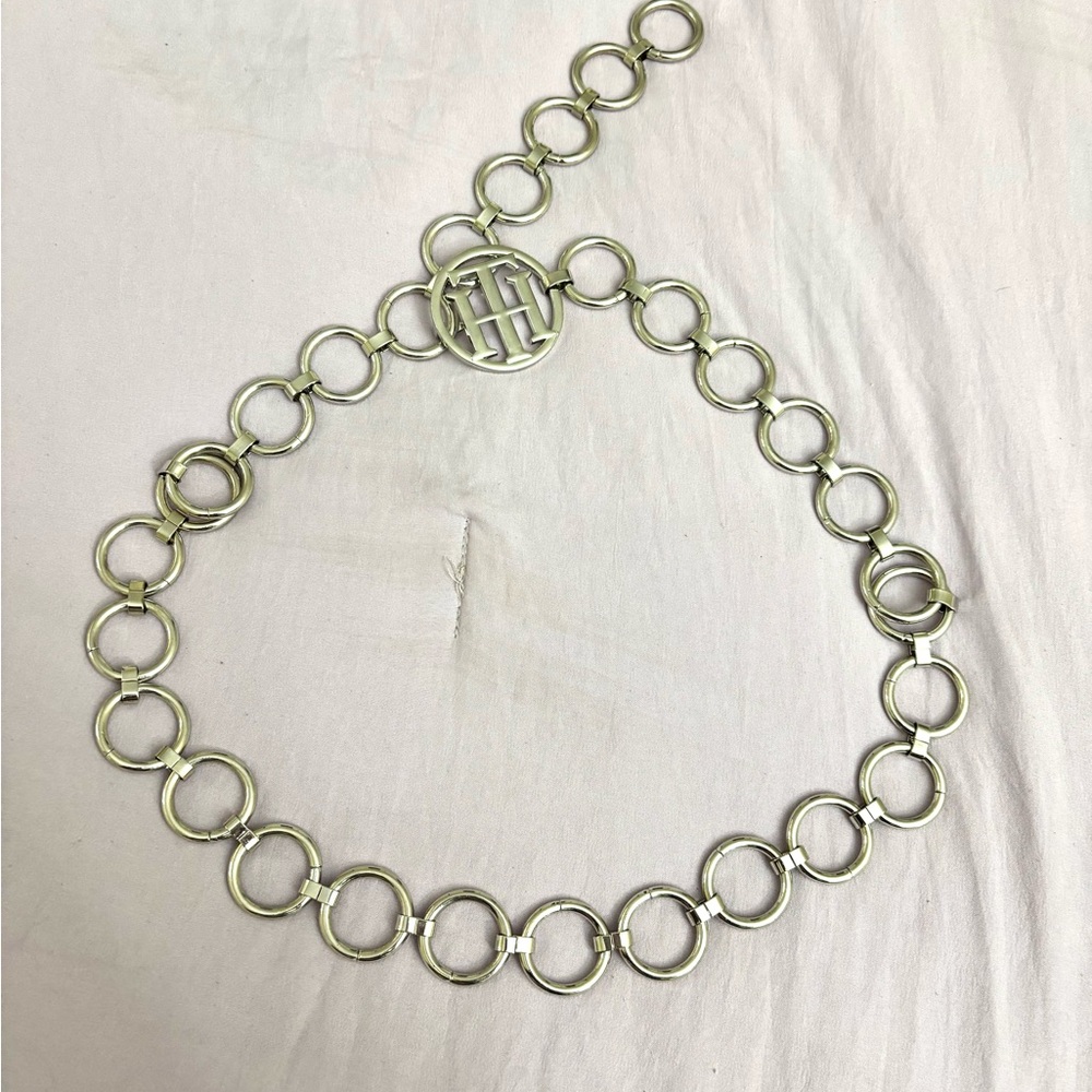 Tommy Hilfiger Silver Circle Link Belt